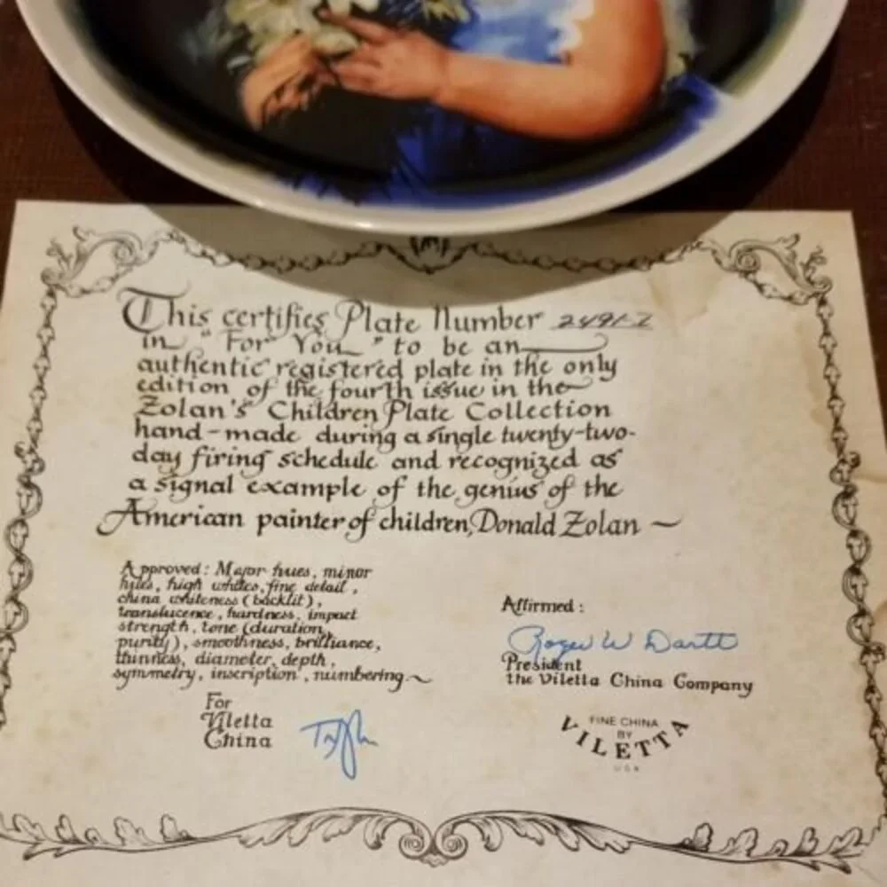 For You Zolan's Children Collectors Plate Viletta Pemberton & Oakes w/ CoA #2491